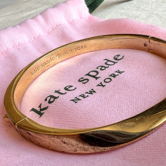 Kate Spade Set of 3 Bangles Bracelets Gold Tone with Dust Bag - Picture 6 of 16